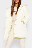 Thumbnail for your product : boohoo Petite Hooded Dip Back Padded Coat