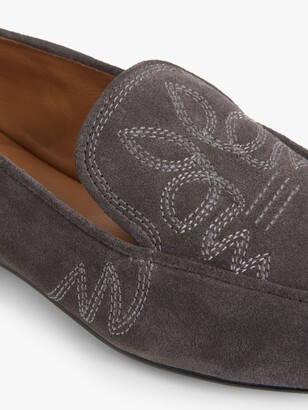 AND/OR Gabbi Suede Stitch Detail Loafers, Charcoal