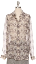 Thumbnail for your product : L'Agence Lotus Print Chiffon Button Down Blouse