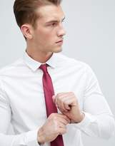 Thumbnail for your product : ASOS DESIGN skinny white shirt and burgundy tie save