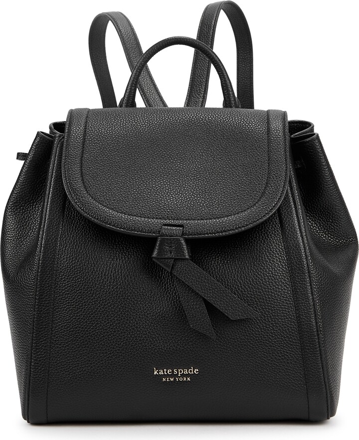 Kate Spade New York Knott Medium Black Grained Leather Backpack ShopStyle