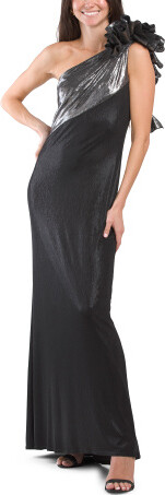TJMAXX One Shoulder Rosette Gown For Women, Spandex/Polyester