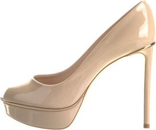 Louis Vuitton Gold Leather Madeleine Logo Block Heel Pumps Size 37 -  ShopStyle
