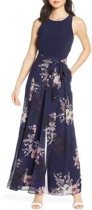 floral detail chiffon jumpsuit vince camuto