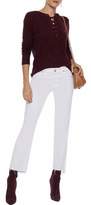 Thumbnail for your product : Enza Costa Lace-up Melange Cotton And Cashmere-blend Top