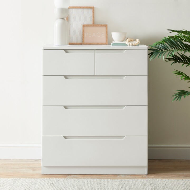 Dunelm Larson 5 Drawer Chest White ShopStyle
