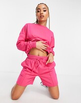 Thumbnail for your product : Hunkemoller POP recycled cotton lounge trackie shorts in hot pink