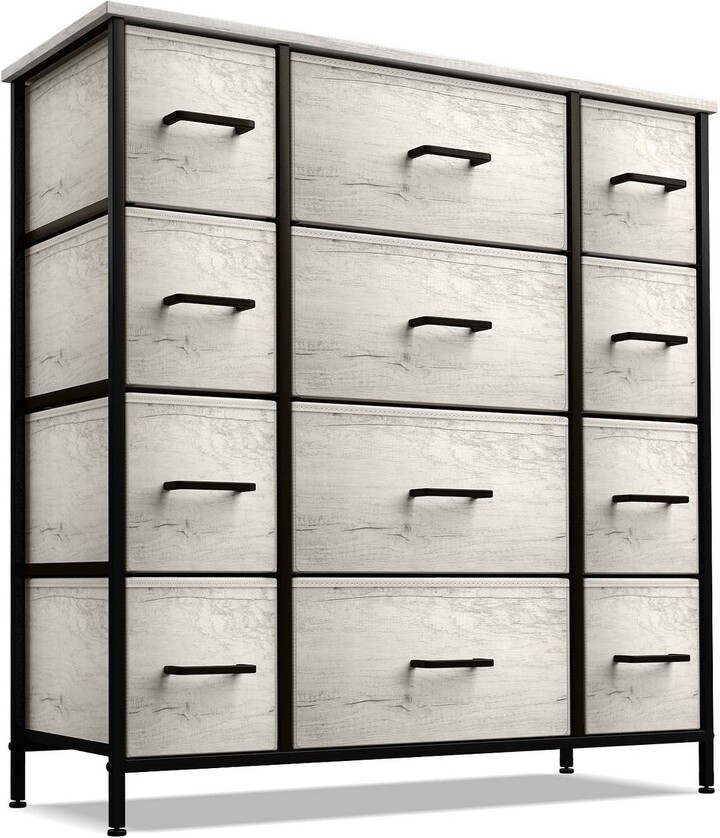 Howcool Dresser with 12 Faux Wood Drawers Storage Chest Organizer
