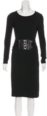Michael Kors Belted Knee-Length Dress Black Belted Knee-Length Dress