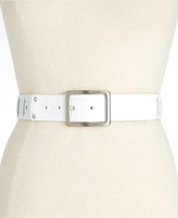 Thumbnail for your product : Calvin Klein Tumbled Woven Panel Nickel Belt