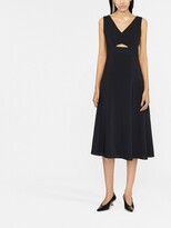 Thumbnail for your product : Theory V-neck flared-skirt midi dress