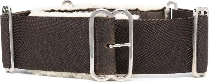Gianfranco Ferré Pre-Owned 1990s Shearling-Trim Buckle Belt