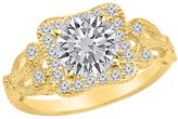 Thumbnail for your product : Houston Diamond District 0.85 Carat t.w. Platinum Round Floral Vintage Milgrain Diamond Engagement Ring I1