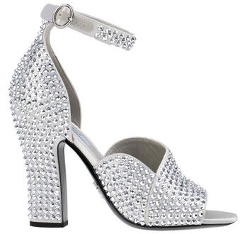 silver prada sandals