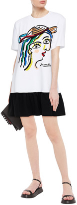 Moschino Two-tone Sequin-embellished Stretch-cotton Jersey Mini Dress