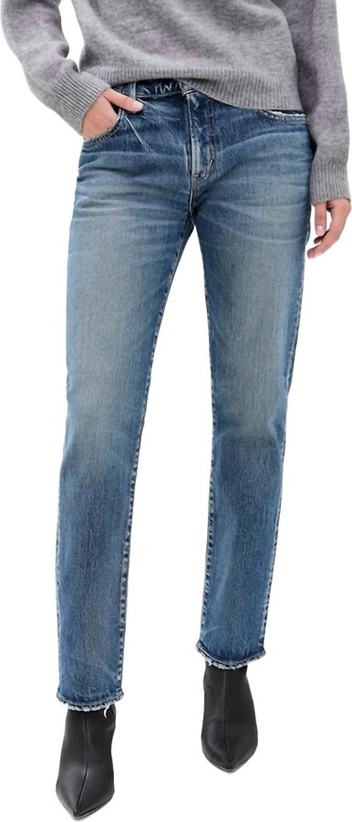 Moussy Florahome Slim Straight Jean In Blue
