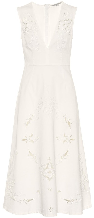 white denim zip up dress