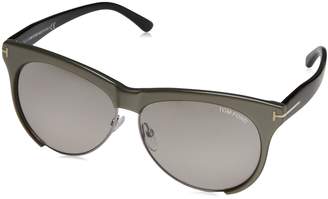 Tom Ford FT0365 38G Leona Shiny Grey / Grey Mirror Sunglasses
