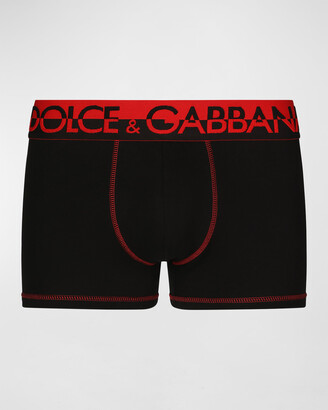 Dolce & Gabbana Men's Cotton-Stretch Logo Boxer Briefs