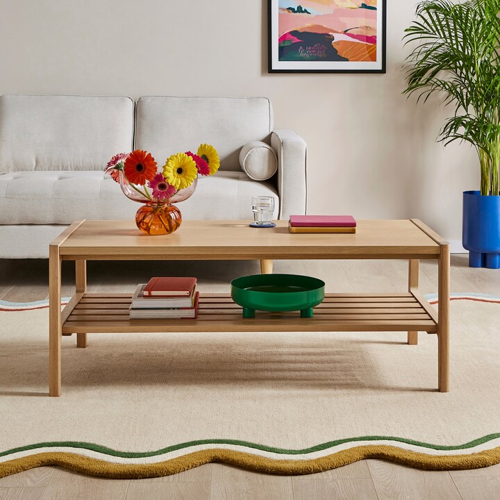Dunelm Elements Holmes Rectangular Coffee Table, Oak Oak ShopStyle