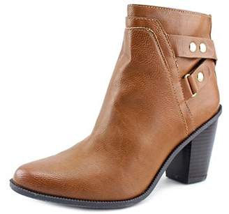 Bar III Dove Round Toe Leather Ankle Boot.