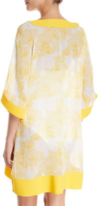 Chiara Boni La Petite Robe Helly Floral-Print Silk Coverup Tunic