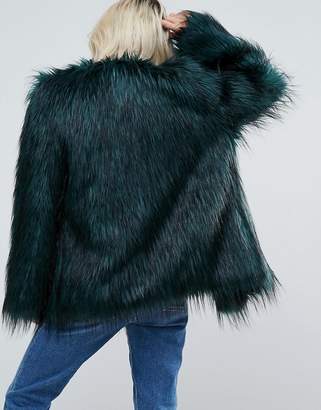 Noisy May Petite Faux Fur Coat