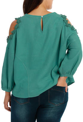 Top with Lace Detail Cold Shoulder