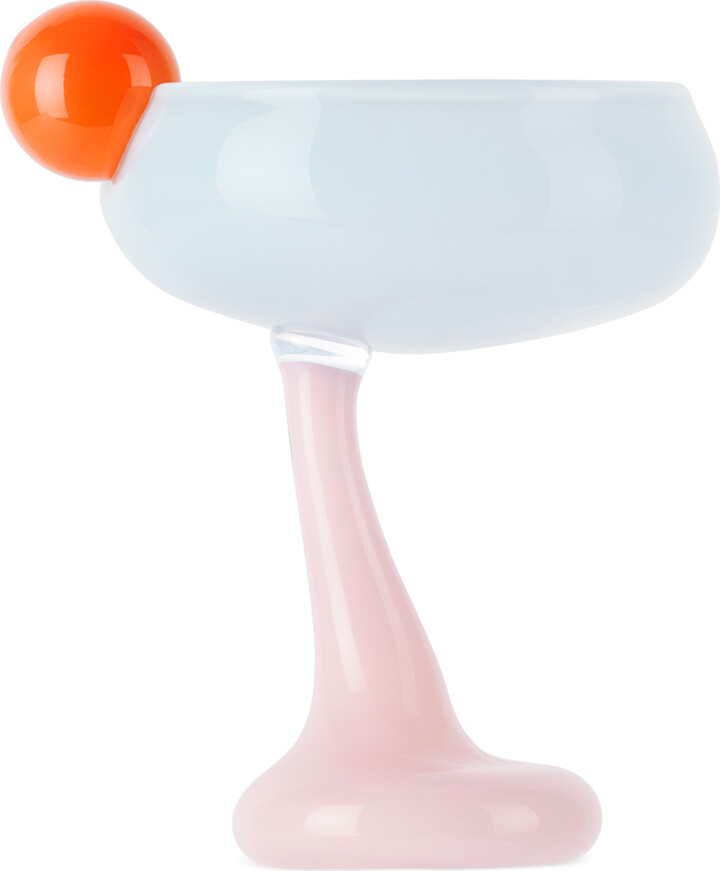 Helle Mardahl Pink & Blue Bon Bon With A Twist Cocktail Glass