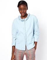 Thumbnail for your product : See by Chloe Chambray Shirt with Pierrot Collar
