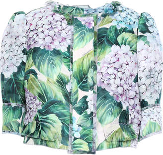 Dolce & Gabbana Cropped Floral-print Silk-blend Organza Jacket