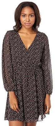 Madewell Re)sourced Georgette Button-Front Mini Dress in Adorable Ditsy
