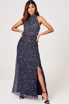 Thumbnail for your product : Little Mistress Nicky Navy Sequin Maxi Dress
