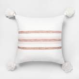 Rose Gold Striped Throw Pillow