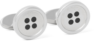 Paul Smith Button Silver-Tone Enamelled Cufflinks