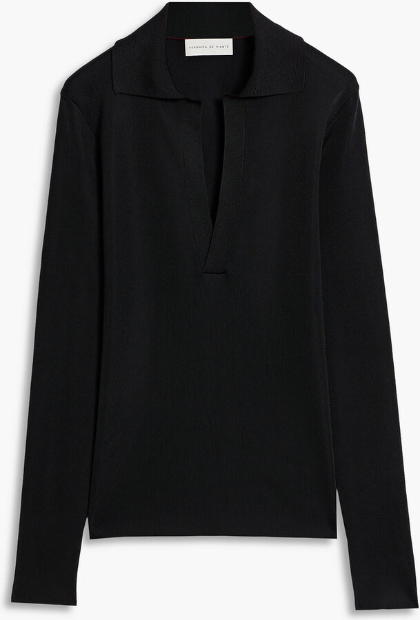 Veronica De Piante Ada stretch-knit polo sweater