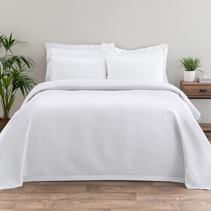 Dunelm Spencer Pinsonic Bedspread White ShopStyle Quilts & Coverlets