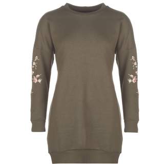 Golddigga Womens Puff Sweater Dress Crew Jumper Pullover Neck Winter Print