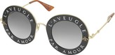 Thumbnail for your product : Gucci GG0113S Acetate and Gold Metal Round Women's Sunglasses