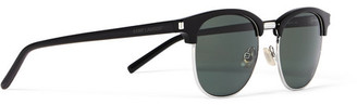Saint Laurent D-Frame Acetate and Silver-Tone Sunglasses