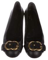 Thumbnail for your product : Gucci Leather Round-Toe Flats