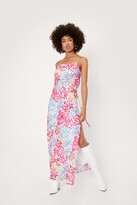 Thumbnail for your product : Nasty Gal Womens Abstract Print Satin Maxi Slip Dress