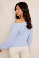 Thumbnail for your product : boohoo Petite Slash Neck Cropped Jumper