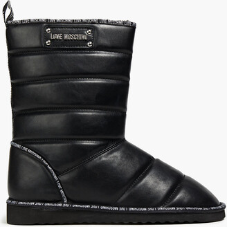 Love Moschino Faux fur-lined quilted faux leather snow boots