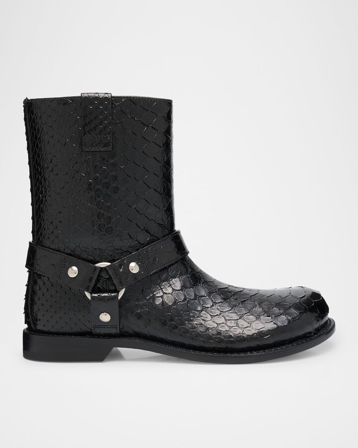Loewe Campo Python Harness Biker Booties