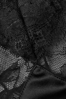 Thumbnail for your product : Fleur Du Mal Gardenia Silk-blend Satin, Lace And Stretch-tulle Briefs - Black