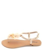Thumbnail for your product : Charlotte Russe Chiffon Rosette T-Strap Thong Sandals
