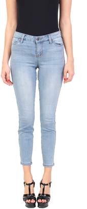 Celebrity Pink Jeans Women's Fashion Blue Jeans | Ankle Skinny | Middle Rise | Button-Zipper Fly with Shadow Back and 5 Pocket and Whisker Detail | Vintage Wash |