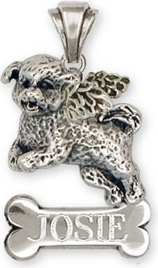 Etsy Bichon Jewelry Frise Angel Pendant Sterling Silver Handmade Dog Bf2-Anp