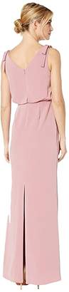 Adrianna Papell Cowl Neck Crepe Evening Gown (Rose) Women's Dress